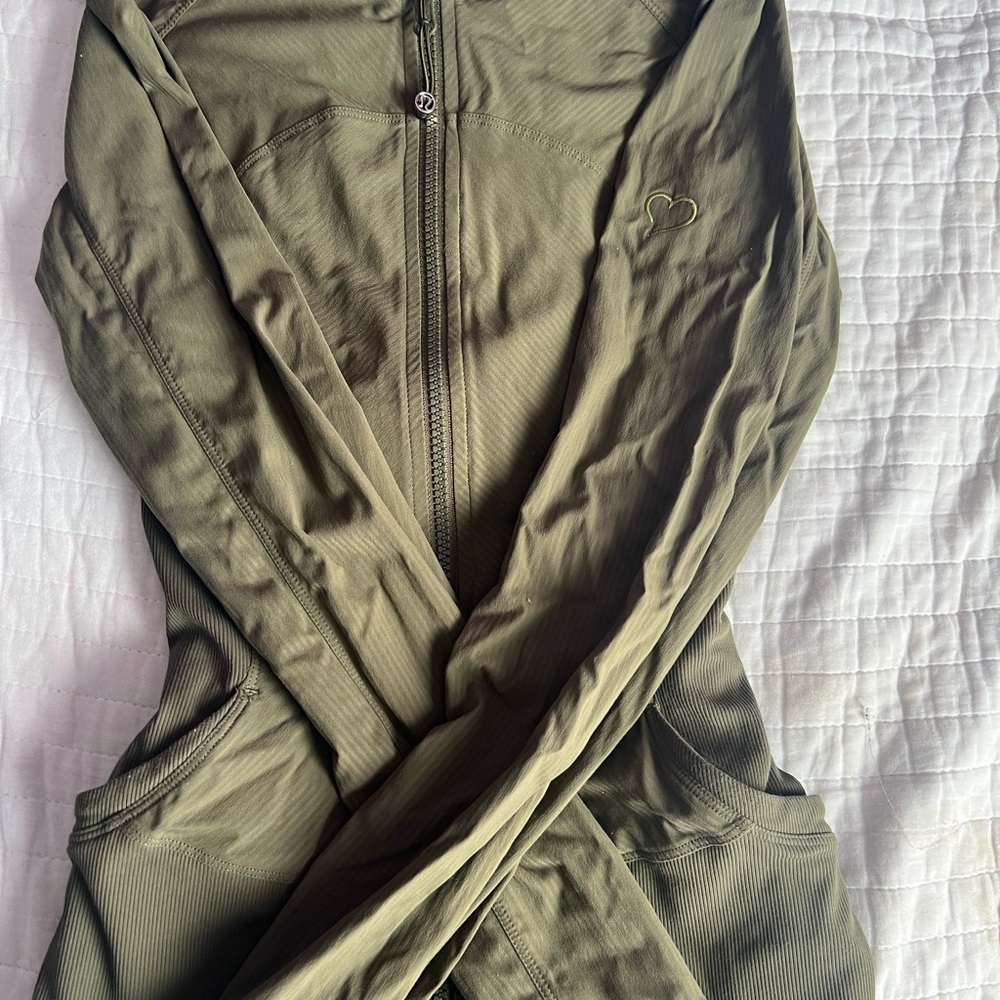 Olive Green Zip-Up Jacket